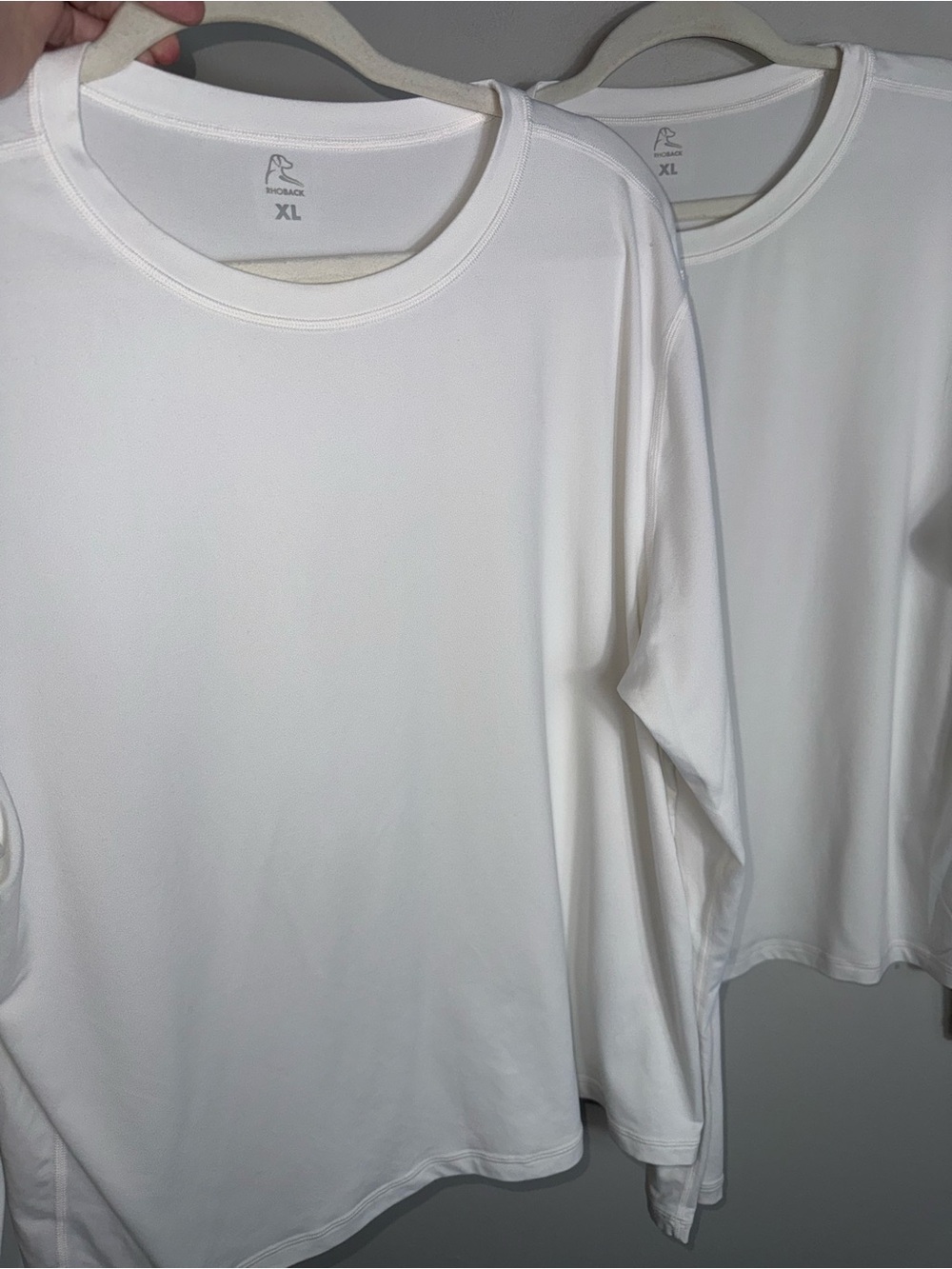 Rhoback Women's Long Sleeve Shirt-LOT OF 2-White-Size XL